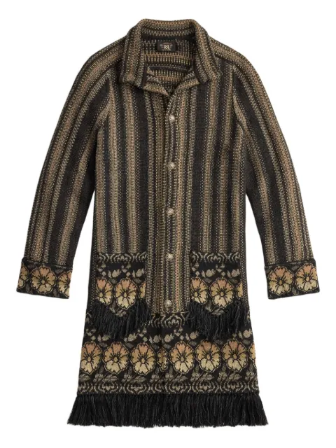 Ralph Lauren RRL striped fringed coat Black 282P07661001