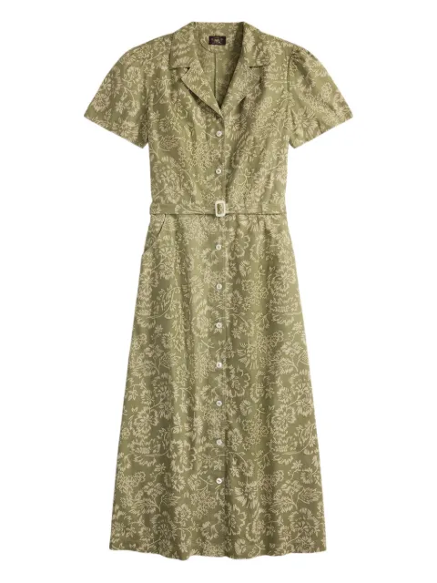 Ralph Lauren RRL floral belted midi dress Green 282P07682001