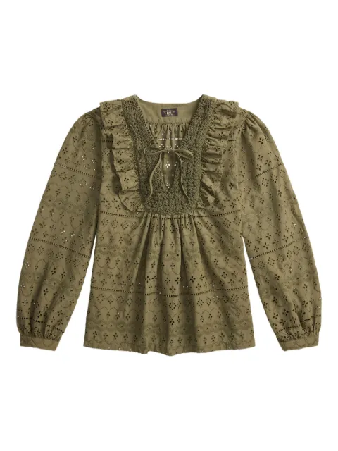 Ralph Lauren RRL ruffled blouse Green 282P07690001