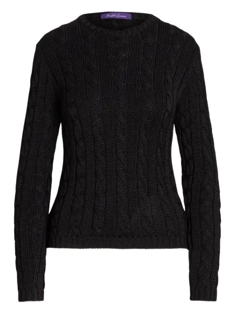 Ralph Lauren Collection cable-knit crewneck sweater Black 290900054