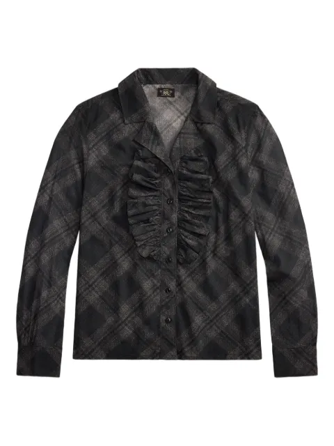 Ralph Lauren RRL ruffled plaid shirt Grey 282P07673001