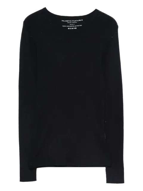 Majestic Filatures round-neck cashmere top Blue M486FPU756