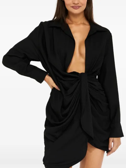 Jacquemus draped asymmetric mini dress Black 213DR0091020