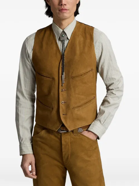 Ralph Lauren RRL suede waistcoat Brown 782P05103