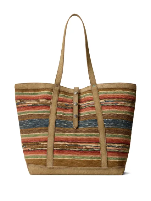 Ralph Lauren RRL Murphy striped studded-detail tote bag Brown 417P05319001