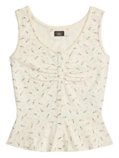 Ralph Lauren RRL floral lace-trim tank top Neutrals 282P07715001