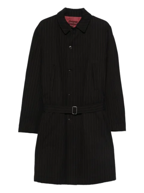 Romeo Gigli Pre-Owned 1990s striped-pattern belted coat Black RG790TZ