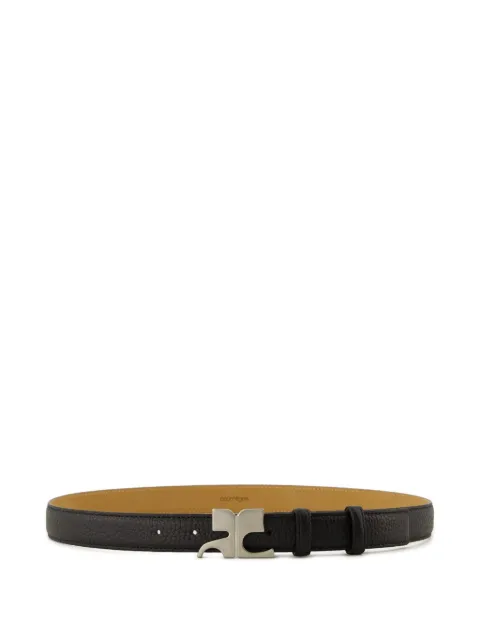 Courrèges logo-buckle leather belt Black 126ACE024CR0070