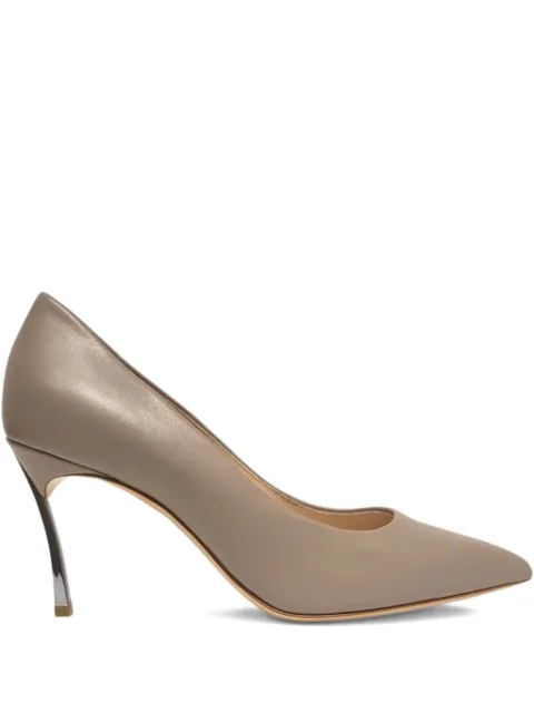 Casadei 80mm Samurai Blade pointed-toe metallic-heel pumps Neutrals 1F915W080MC1588