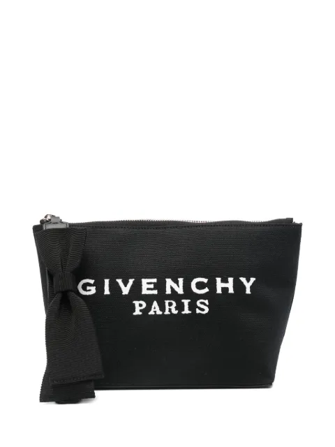Givenchy bow-detailed logo clutch bag Black BB60PQB2DS