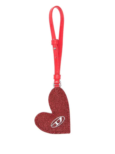 Diesel heart charm with logo in metal Red X10212P5170