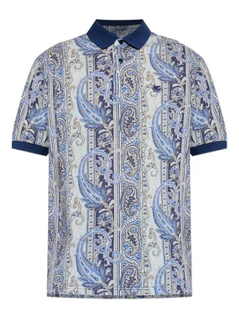 ETRO paisley- buttoned polo shirt Blue MRMD0004AKF78