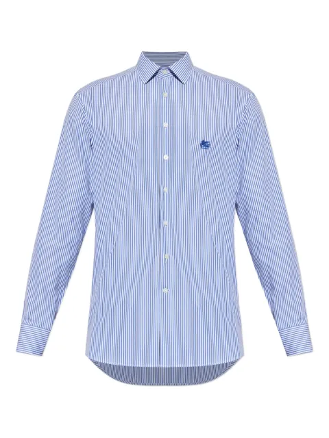 ETRO striped logo-embroidered shirt Blue MRIB000299TR5B0