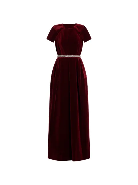 Dice Kayek embellished belted dress Red FW25R272