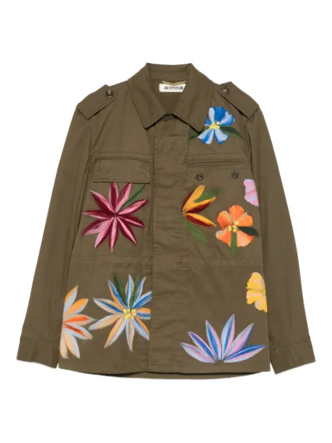 A.N.G.E.L.O. Vintage Upcycling floral-embroidered jacket Green AU380TS