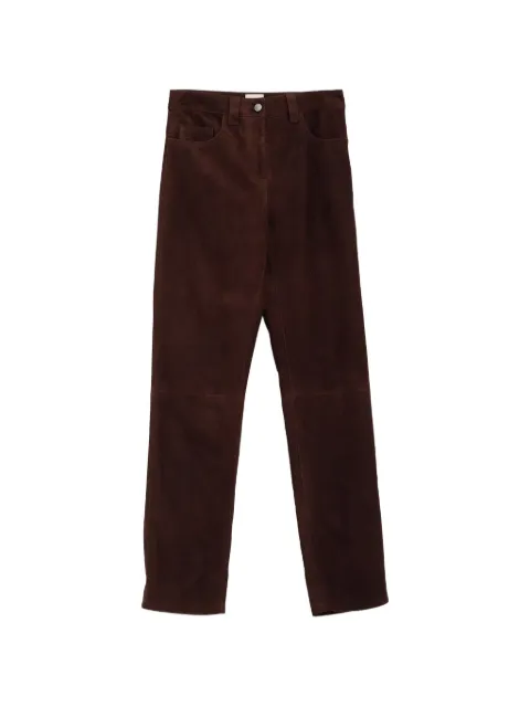 KHAITE straight suede trousers Brown 3171709L709