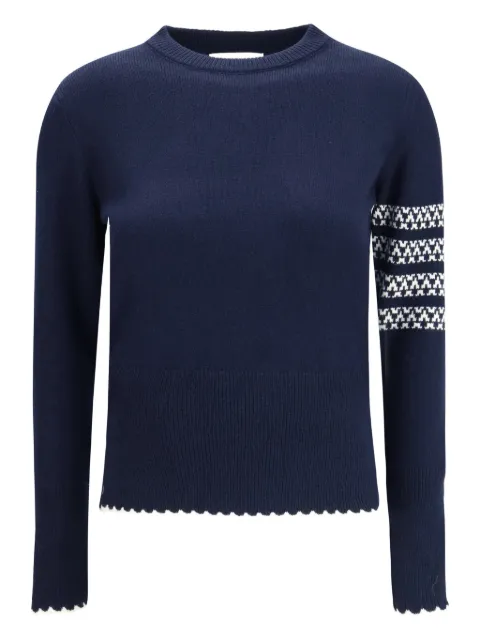 Thom Browne Holiday Hector long-sleeve crew-neck jumper Blue FKA514AY1029