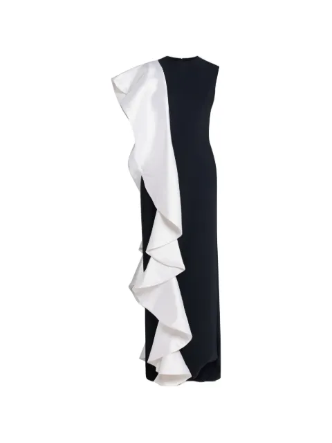 Greta Constantine ruffled eglinton dress Black EGLINTON