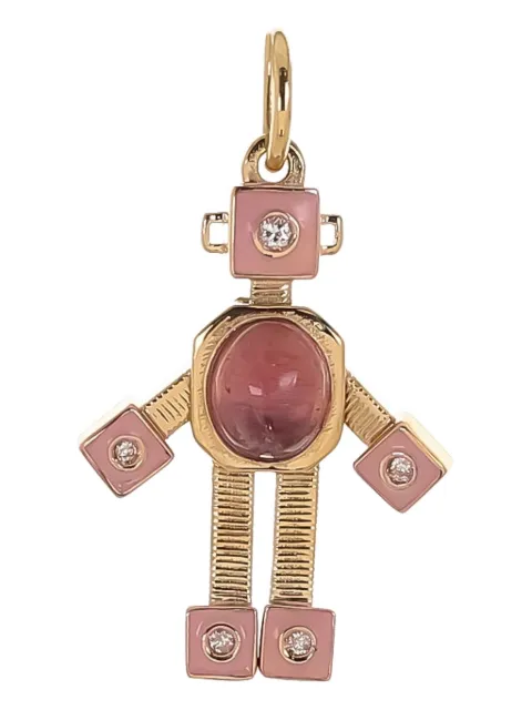Van Robot 18K yellow gold mini Bespoke Robot tourmaline and diamond pendant Gold BMC25MINI