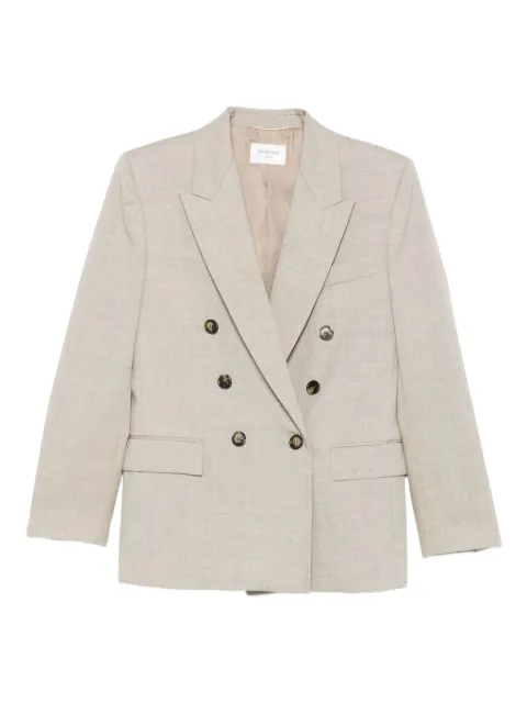 Saint Laurent double-breasted button blazer Neutrals 843367Y5K17