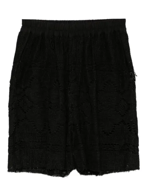 By Walid lace-embellished shorts Black 240688N