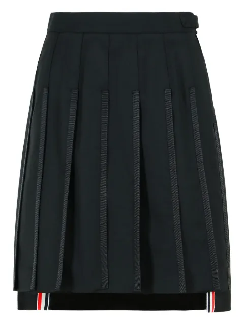 Thom Browne pleated Grosgrain midi skirt Black FGCA37B00626