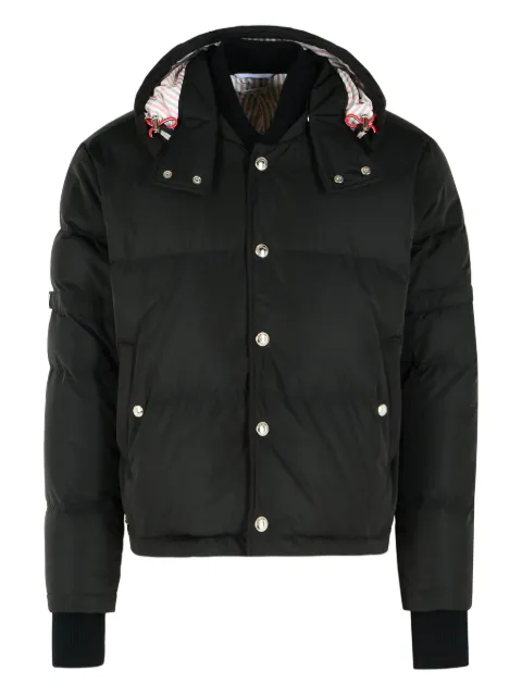 Thom Browne button hooded Grosgrain jacket Black MJD020YF1090