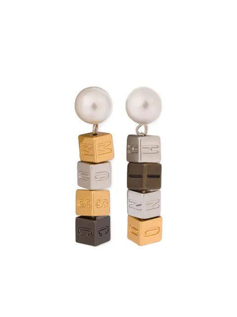 Moschino logo-beaded earrings Silver A91188410