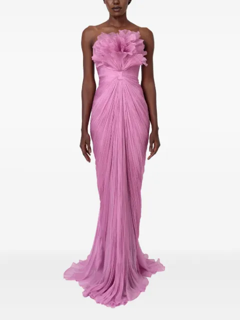 Iris Serban Floralia strapless maxi dress Pink FLORALIA