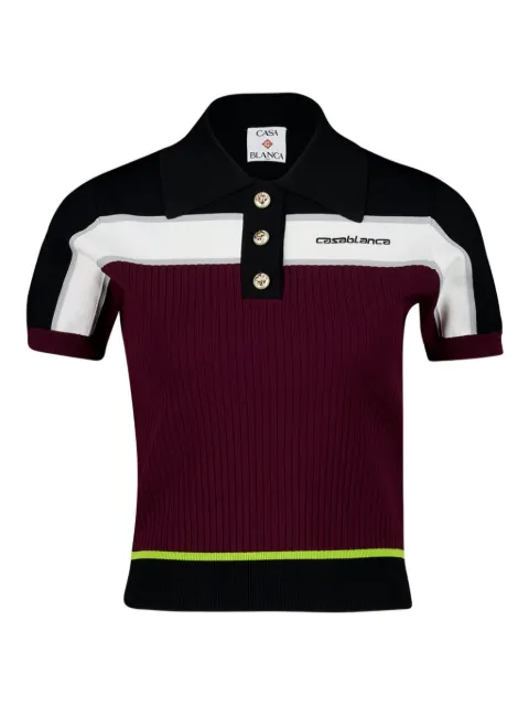 Casablanca stripe-detail polo shirt Red WSP26KW123301