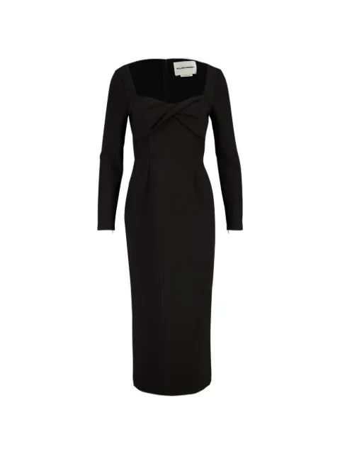 Roland Mouret twist-detail long-sleeve dress Black RMRS26008MASTB