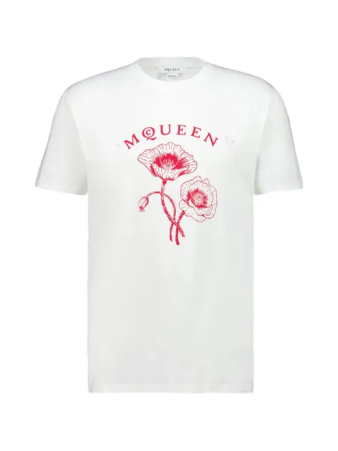 Alexander McQueen poppy cotton T-shirt White 857151QTAEH