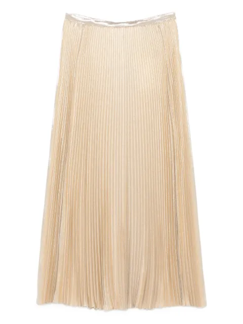 JOSEPH Essai lamé pleated midi skirt Gold JF009516