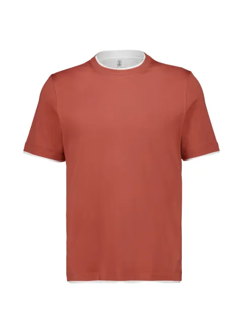 Brunello Cucinelli crew-neck short-sleeves T-shirt Orange M0B137427CQP04