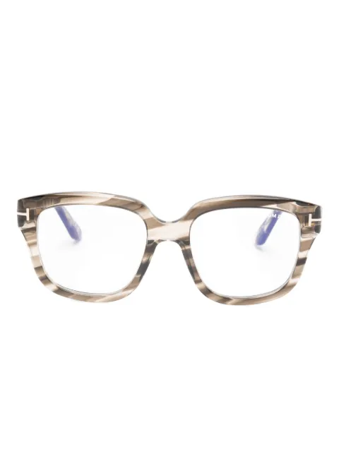 TOM FORD Eyewear stripe geometric glasses Brown FT6094B