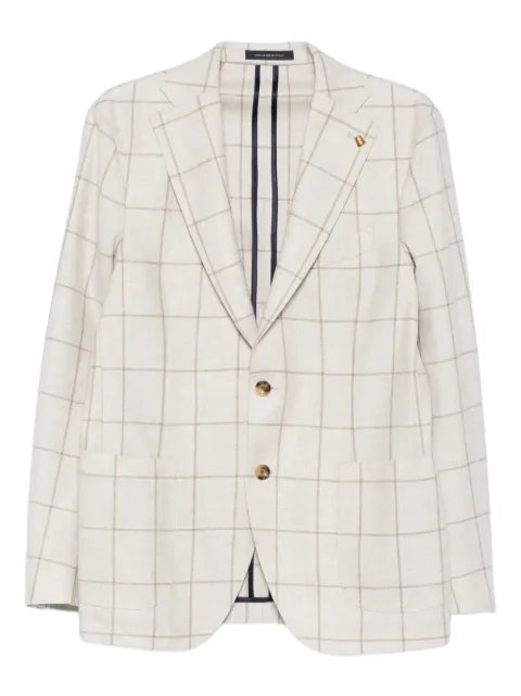 LATORRE grid-pattern blazer Neutrals D84QI0255
