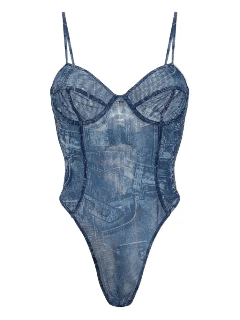 Diesel denim-effect bodysuit Blue A21204