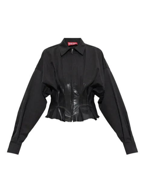 Diesel tailoring shirt-jacket with coated pleats Black A209870SLCF