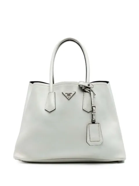 Prada Pre-Owned 2010-2025 Large City Calf Double satchel White HJ0SAZ4P6J6BFY0Z
