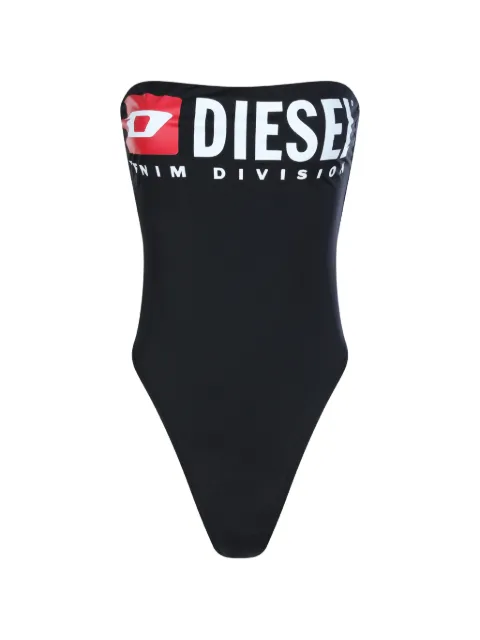 Diesel strapless swimsuit with Diesel denim division logo Black A204290AJIZ