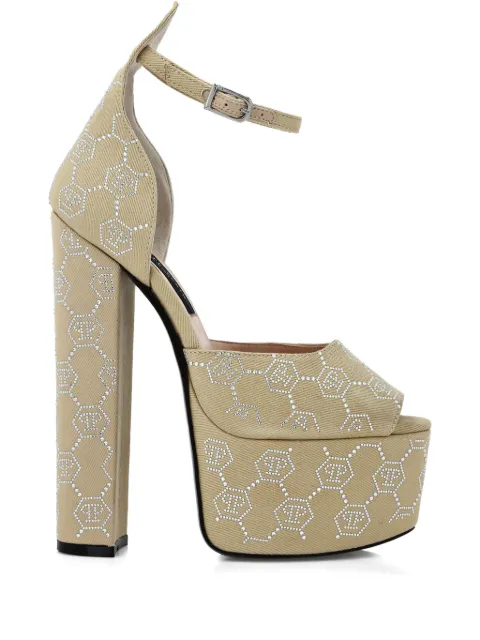 Philipp Plein platform monogram sandals Neutrals AADSWSA0717PTE006N