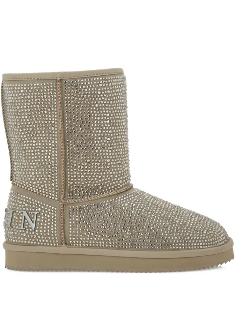 Philipp Plein embellished logo boots Neutrals LADSWSE0898PTE003N