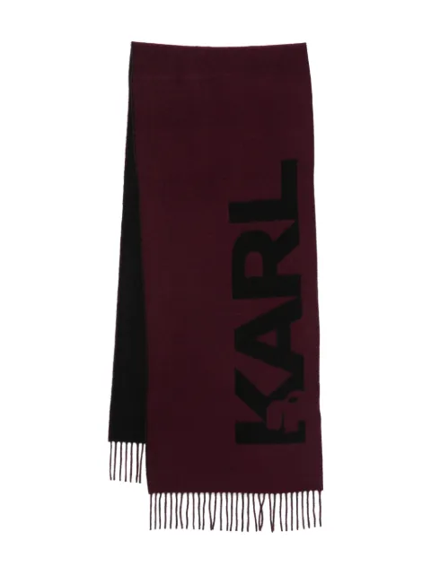 Karl Lagerfeld logo fringed scarf Purple 8050520824135