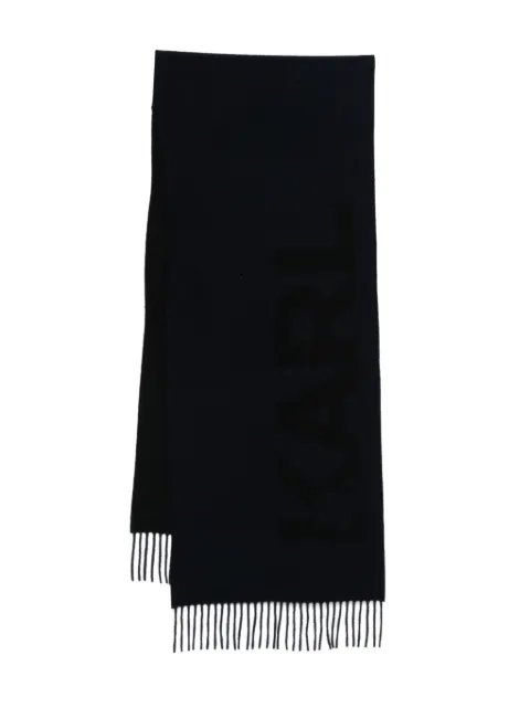 Karl Lagerfeld fringed scarf Blue 8050520824135