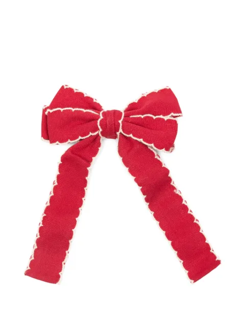 Stine Goya scalloped-trim bow hair clip Red SGPS26OT003