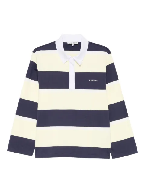 Stine Goya striped polo top Blue SGPS26T120