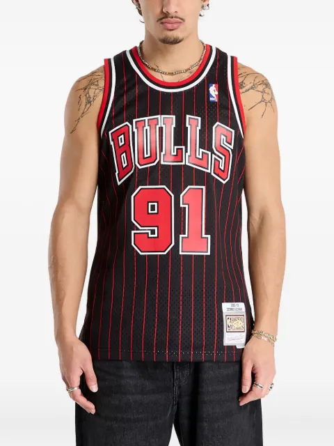 Mitchell & Ness 1995-96 NBA Chicago Bulls Swingman Dennis Rodman striped tank top Black SMJYGS18150CBUBLCK95DRD