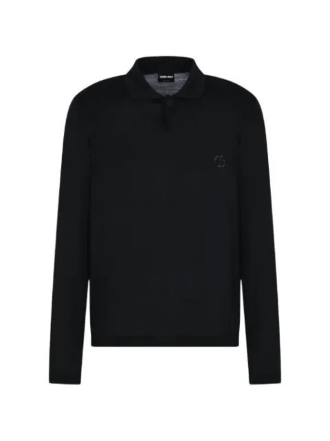 Giorgio Armani logo polo shirt Black GM002328AF19068