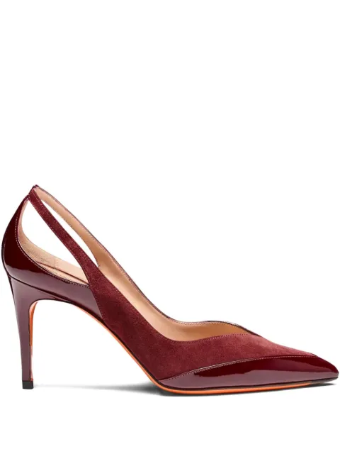 Santoni 85mm cut-out pumps Red WDID71722HI2NLMY