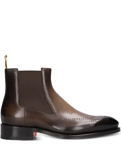 Santoni brogue-detailed Chelsea boots Brown MCCR19108MC8HIOT